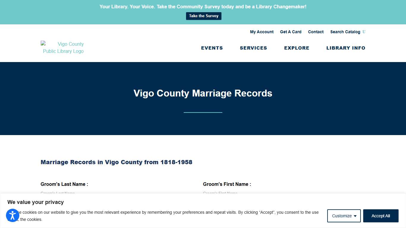 Vigo County Marriage Records Database - VCPL