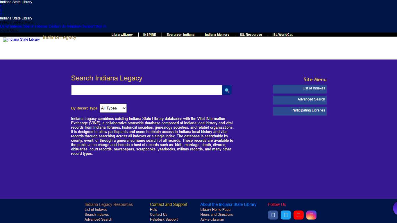 Indiana State Library :: Indiana Legacy